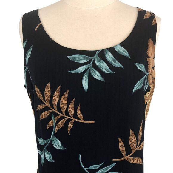 Studio I Career Casual Jacket Dress Tropical Motif Size 14 Navy Blue NWT - Picture 7 of 14